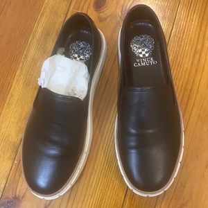 Vince Camino black slip on sneakers. Worn once!